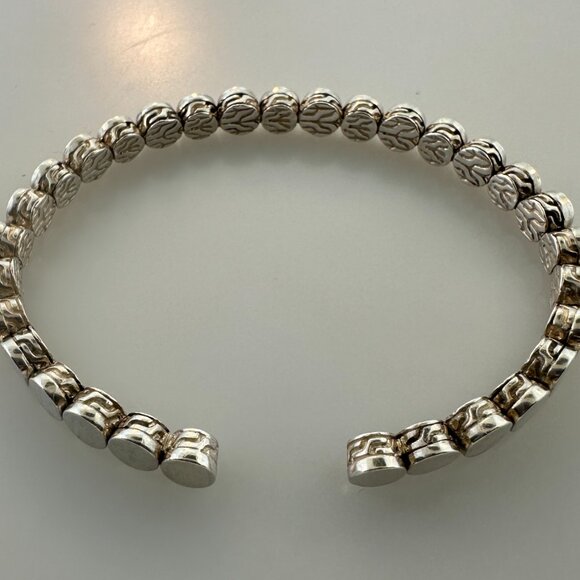 925 Sterling Silver & 18K Yellow Gold John Hardy Dot Flex Cuff Bracelet - 7" - Picture 14 of 14